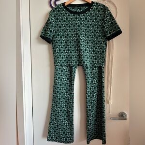 ZARA Green Patterned Women's Two Piece